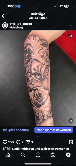 Tattoo realistic Chicano lettering black&grey  Bild 5