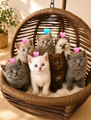 Bkh   Blh Kitten Colourpoint Fawn Blue weiß
