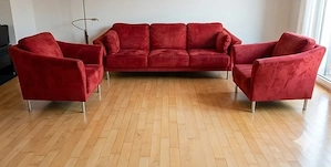 Elegantes rotes Sofa-Set   GRATIS VERSAND   