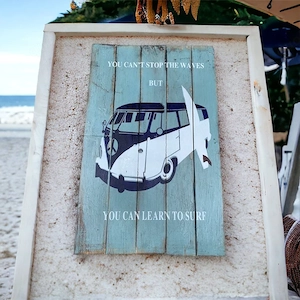 Holzbild  VW Bus   Gone Surfing  | Maritime Deko, Stranddeko, Beachdeko, Strandgut