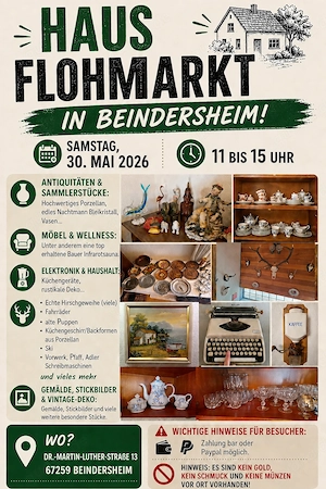 Großer privater Hausflohmarkt in Beindersheim 