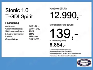 Kia Stonic 1.0 T-GDI Spirit SHZ+Fernlichtass.+Kam.