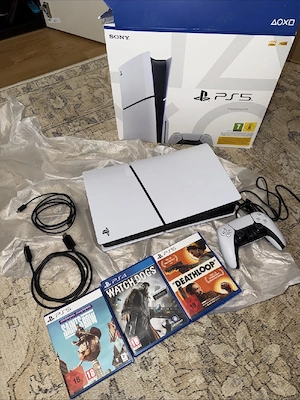 Sony PlayStation 5 Slim 1 TB mit Laufwerk Und 3 Spielen