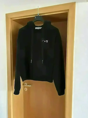 hoodie off white, schwarz, Größe M