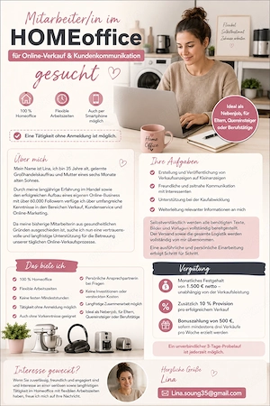 Minijob | Nebenverdienst | Homeoffice Job   Verkauf (m w d)   Deutschlandweit   flexibel