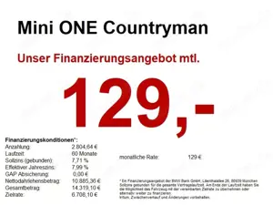 MINI One Countryman Pepper ParkAssi/SH/Excite/K-ZUG