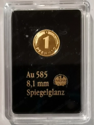 Sehr beliebter Glückspfennig in 585er Gold 0,28 Gramm