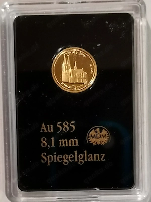 Goldmünze Berühmte Bauwerke " Kölner Dom " 585er Gold 0,28 Gramm