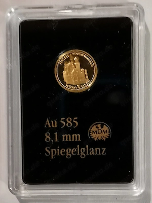 Goldmünze Berühmte Bauwerke " Neuschwanstein " 585er Gold 0,28 Gramm