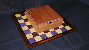 Violetgold Schachspiel Knubbel Schachfiguren + Schachbrett + Holzkiste Chess Schach Bild 7