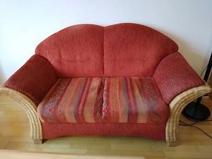 mediterrane Sofagarnitur, Rattan, 2-Sitzer, Recamiere & Hocker Bild 2