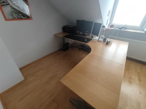 Bürotisch L-Form, höhenverstellbar mit Kabelmanager Bild 2
