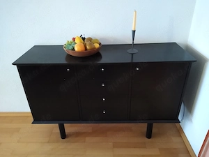 Moderne Anrichte   Sideboard (Breite 124 cm) in Holz Schwarz
