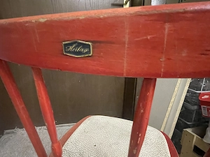 Herlag Vintage kinder Holzstuhl   Rote Sprossenlehne   50er 60er