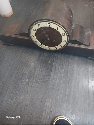 Antike KaminuhrVintage Holz 1930er 50er