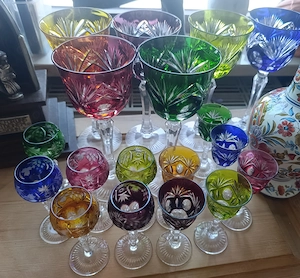 Handgeschliffene böhmische Bleikristall Römergläser & Likörgläser Bild 5