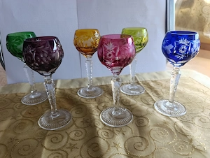 Handgeschliffene böhmische Bleikristall Römergläser & Likörgläser Bild 4