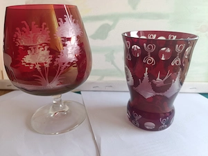 Vase mit  Cognacschwenk Brandyglas Bild 7