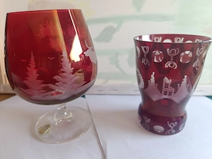 Vase mit  Cognacschwenk Brandyglas Bild 6