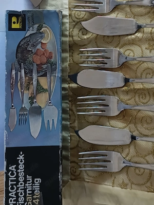 Vintage Fischbesteck Practica 14-teilig   UNBENUTZT in OV(Quelle) Bild 3
