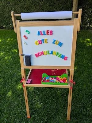 Standtafel Whiteboard Kreidetafel Holz Schulanfang Kindertag