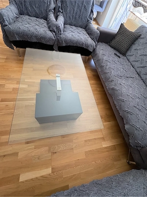 Couchtisch mit Glasplatte - TOP Zustand