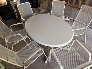 großes Gartenmöbel Set 7 Teile + 6 Garten Stühle + Tisch oval 105 x 155 cm