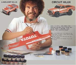 Graupner Kyosho Hilux-Karosserie 1:8 1983 mit Halterung für den Landjump