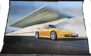 Porsche 911 GT3 Poster Plakat Banner Polyester Werkstatt