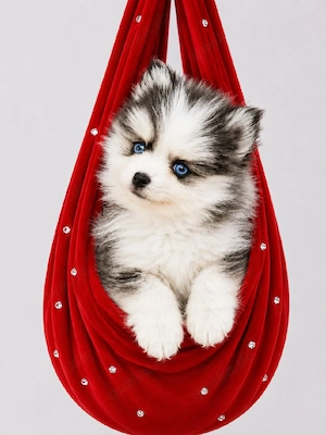 Pomsky F2 Micro & Toy Puppengesicht Bärchentyp Wollycoat 
