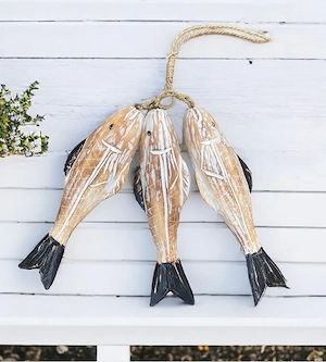 Maritime Deko  Fische am Seil    Perfekt für Strandliebe & Beachliving