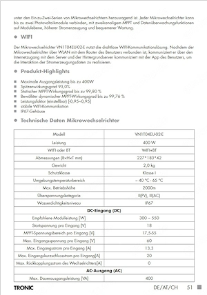 TRONIC Wechselrichter 400W mit 5 m Anschlusskabel aus Lidl Balkonkraftwerk Starterset Bild 5