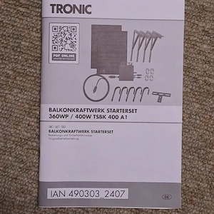 TRONIC Wechselrichter 400W mit 5 m Anschlusskabel aus Lidl Balkonkraftwerk Starterset Bild 4