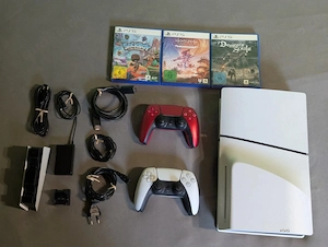 Sony PlayStation 5 Slim Disc mit OVP, 2 Controller, 3 Spiele