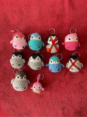 Schlüsselanhänger Mini Pinguine Farbe Bunt