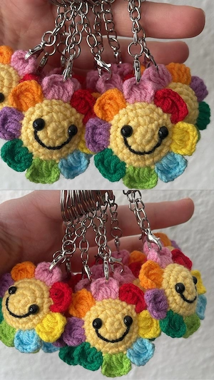 Schlüsselanhänger Mini Sonnenblume und Sonne