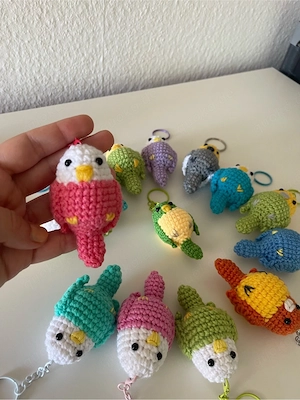 Schlüsselanhänger Papagei und Vögel Farben Bunt