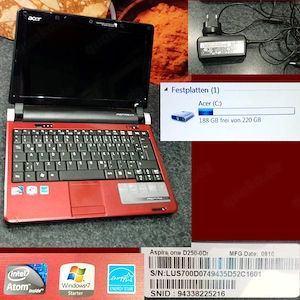 Acer Aspire One D250-0Dr , würde funktionieren,2 GB Ram, CPU N270