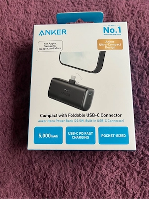Anker Nano Powerbank 5000mAh 22,5W USB-C Stecker, Neu