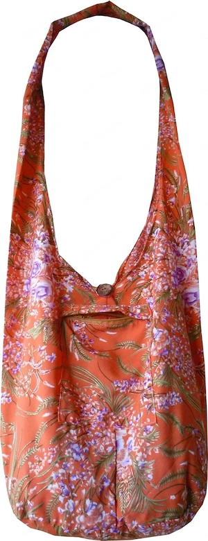 Beuteltasche aus Baumwolle mit Blumenmuster