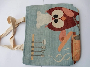 Gewebte Handtasche mit lustiger Küche als Motiv Bild 2