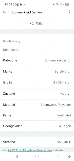sommer kleid Damen Bild 2