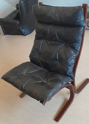 Sessel Siesta, Freischwinger Leder, Vintage, Ingmar Relling, Westnofa