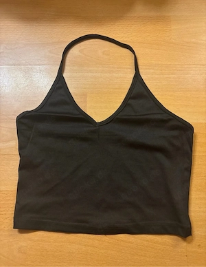 Schwarzes neck holder top crop top shein