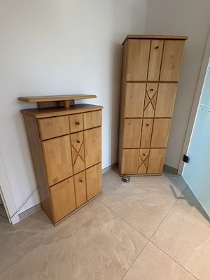 5 teilige Garderobe Buche hell massiv Bild 2