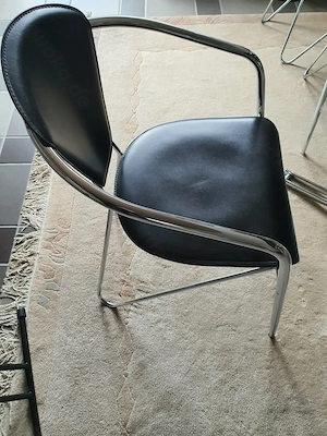 Esstisch (Holz Chrom, 100 cm) + 4 Stühle Bild 2