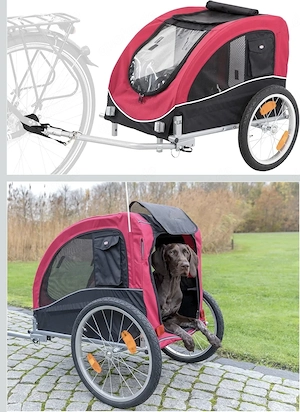 Hundefahrad Anhänger neu original verpackt im Amazon 