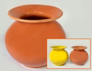 Kugelvase Blumenvase Orange bauchig   16cm 80er vintage