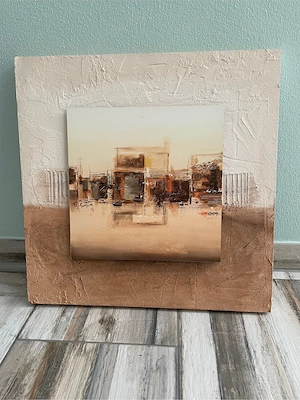 Wandbild 50 50 cm in braun beige Tönen
