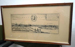 Wandbild Dresa Florentis, historischer Blick auf die Brücken zu Dresden